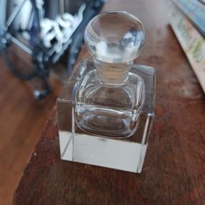 Clear, glass perfume bottle, Square shaped,elegant